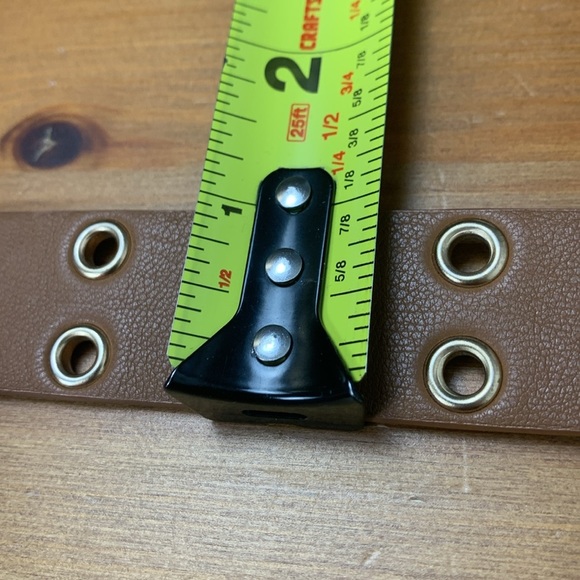 Nine West Vegan Leather Belt, Gold Grommets & Hardware. - Picture 5 of 7